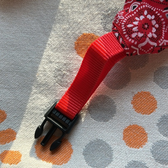 Red Bandana Red Dog Collar Adjustable Custom Made for Dog Leashes - Picture 4 of 12